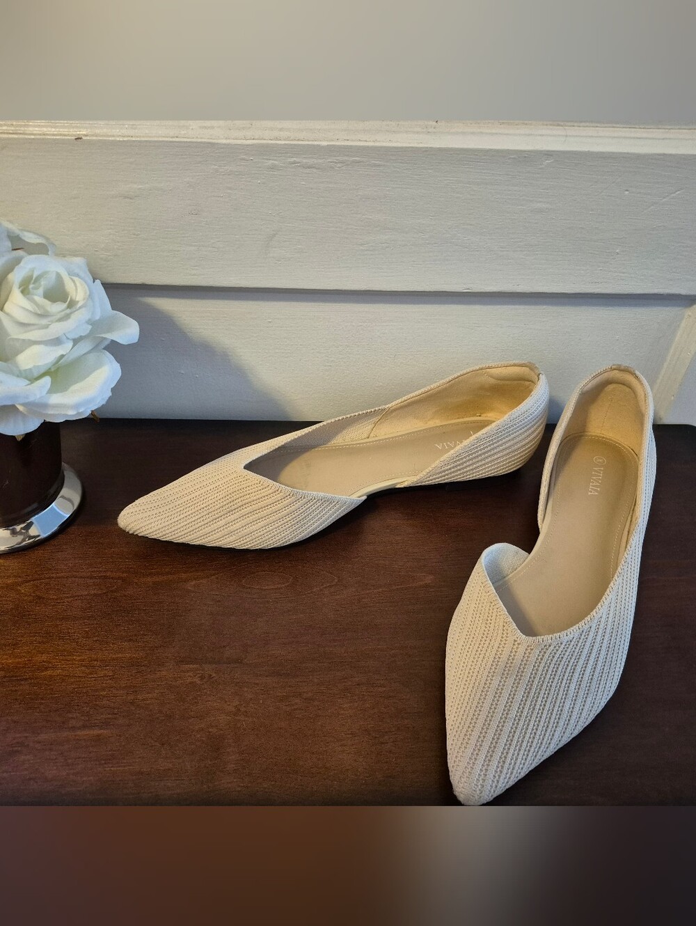 Vivaia Melia D'orsay Womens Pointed Toe Knit Flat Size 12
